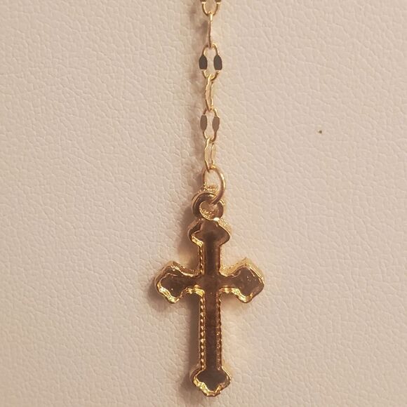 Unisex 925 18K Gold Necklace with Cross on a 4 inchndrop - Picture 6 of 6